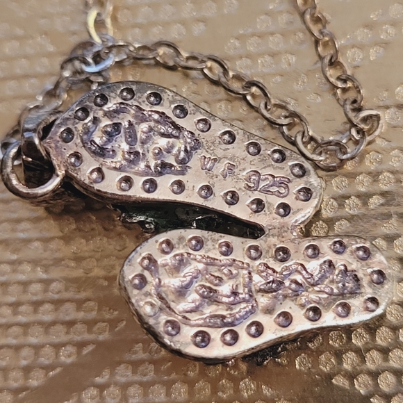 Silver 925 pendant tiny flip flops + chain - Picture 5 of 5